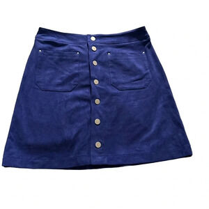 INC International Concepts women's cobalt blue snap suede like skirt size 4, nwt
